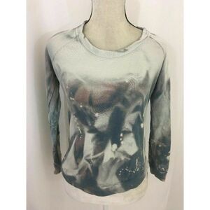 Townsen Womens White Pink Blue Tie Dye Long Sleeve Sweater Top Small
